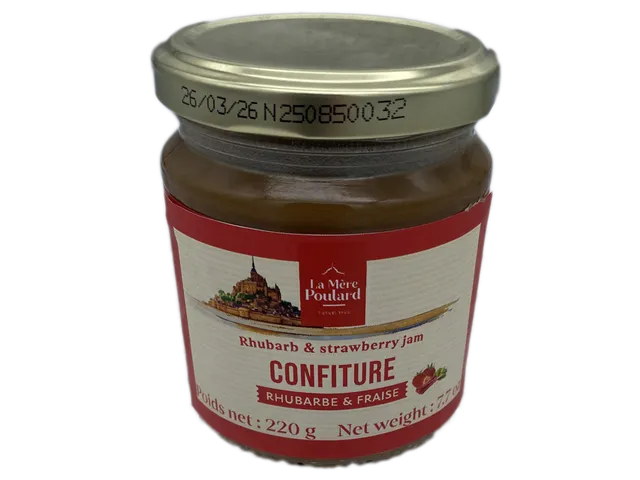 m-re-poulard-confiture-rhubarbe-fraise-pot-220g-fruits image 1