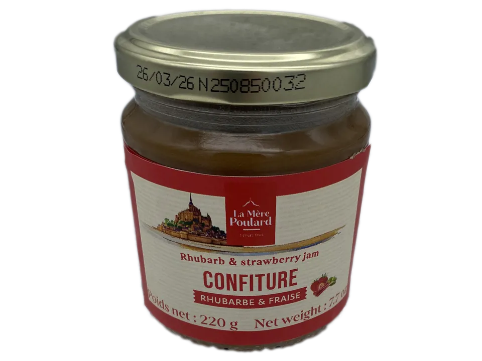 m-re-poulard-confiture-rhubarbe-fraise-pot-220g-fruits image 1