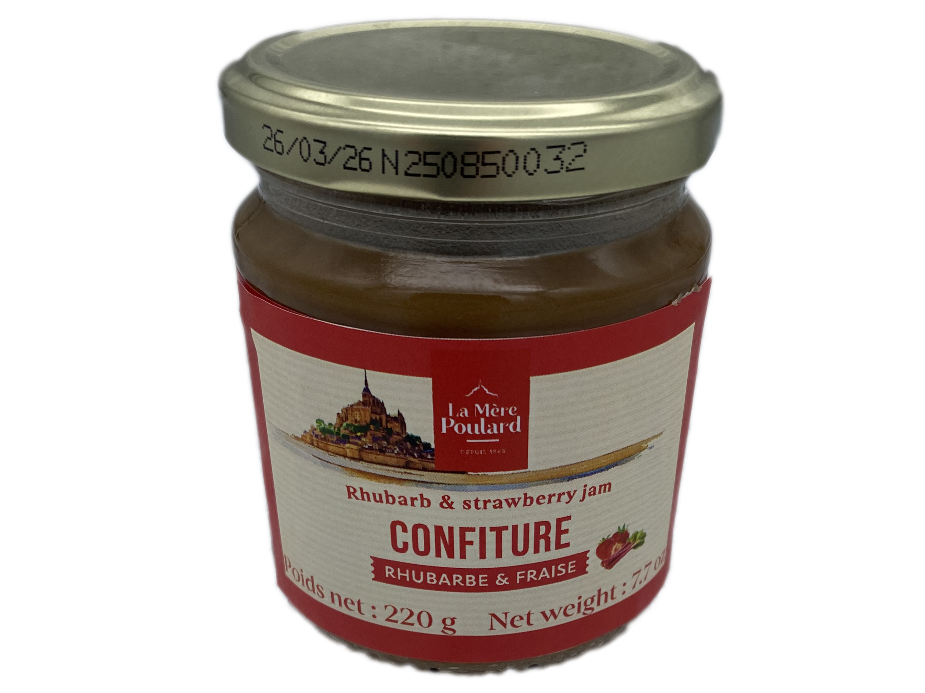 m-re-poulard-confiture-rhubarbe-fraise-pot-220g-fruits image 1